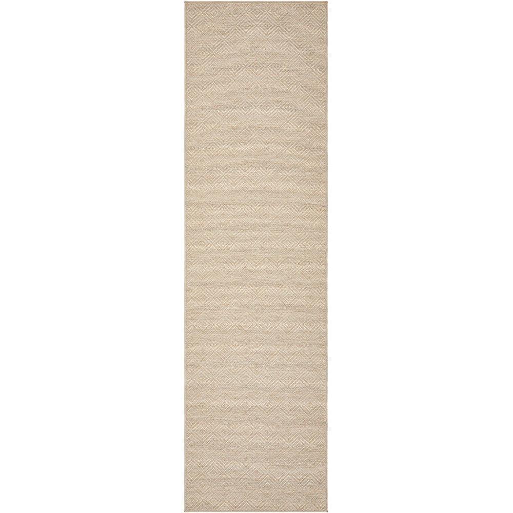 Patio Misty Natural Indoor-Outdoor Rug featuring textured solid pattern in beige, natural and cream on white background, machine-made polypropylene