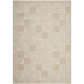 Patios Selin Natural Indoor-Outdoor Rug featuring geometric block pattern in beige and cream on natural background, machine-woven polypropylene