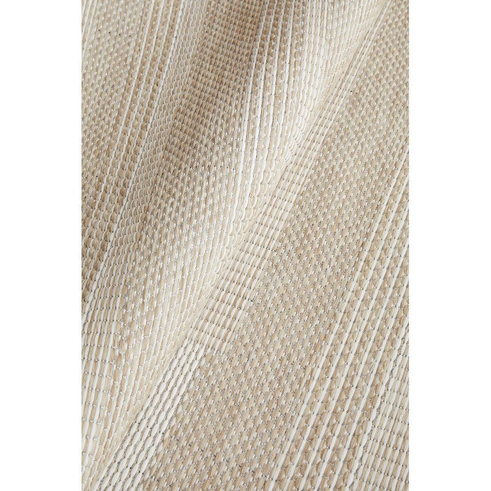 Patio Tilda Natural Runner Indoor-Outdoor Rug featuring textured striped weave in beige and cream on natural background, hand-woven rug