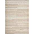 Patio Tilda Natural Indoor-Outdoor Rug featuring striped pattern in beige, taupe and cream on natural background, machine-made polypropylene