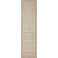 Patio Ziggy Natural Runner Indoor-Outdoor Rug featuring geometric block patterns in beige, taupe and ivory on a natural background, flat-woven polypropylene