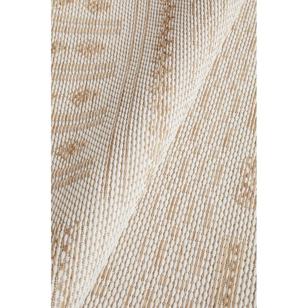 Patio Ziggy Natural Runner Indoor-Outdoor Rug featuring linear stripe pattern in cream and beige on natural background, power-loomed polypropylene
