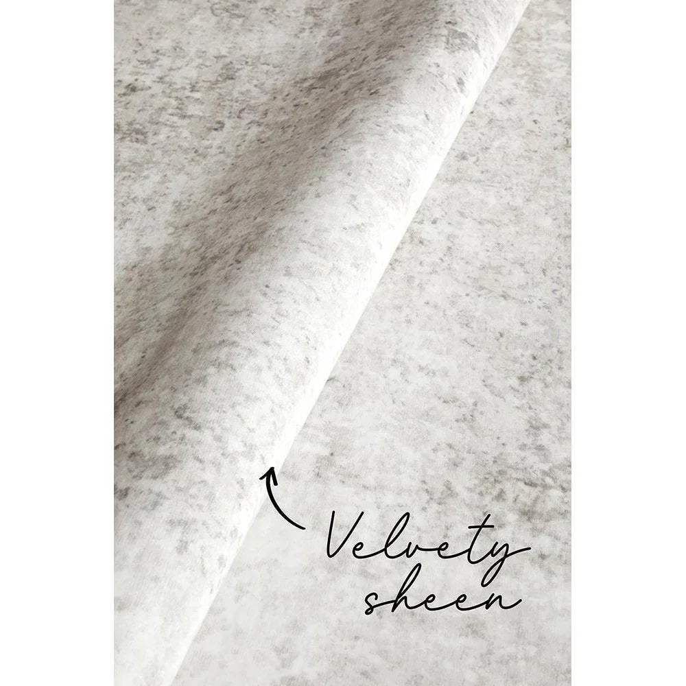 Revive Isla Marble Washable Rug featuring marble pattern in pale grey and ivory on light background, machine-made polyester blend