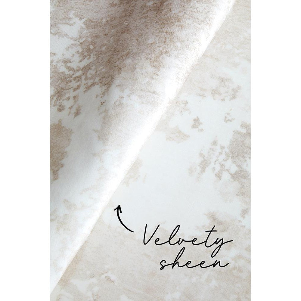 Revive Kacie Natural Washable Rug featuring abstract marbled pattern in ivory, beige and taupe on cream, machine-woven polyester