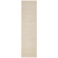 Serenade Ezra Natural Runner Rug featuring subtle horizontal stripe texture in ivory and beige on white background, machine-made polyester