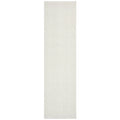 Serenade Shilo White Runner Rug featuring geometric quilt pattern in ivory and cream on white background, machine-made wool blend