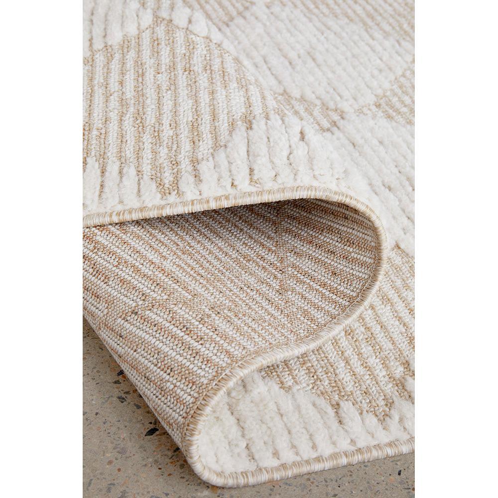 Serenade Yuri Runner Rug featuring contemporary textured stripe in cream, beige and taupe on ivory background, hand-tufted wool