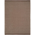 Steph And Gian Bark Walnut Rug featuring textured woven in walnut brown, tan and chocolate on white, machine-woven wool