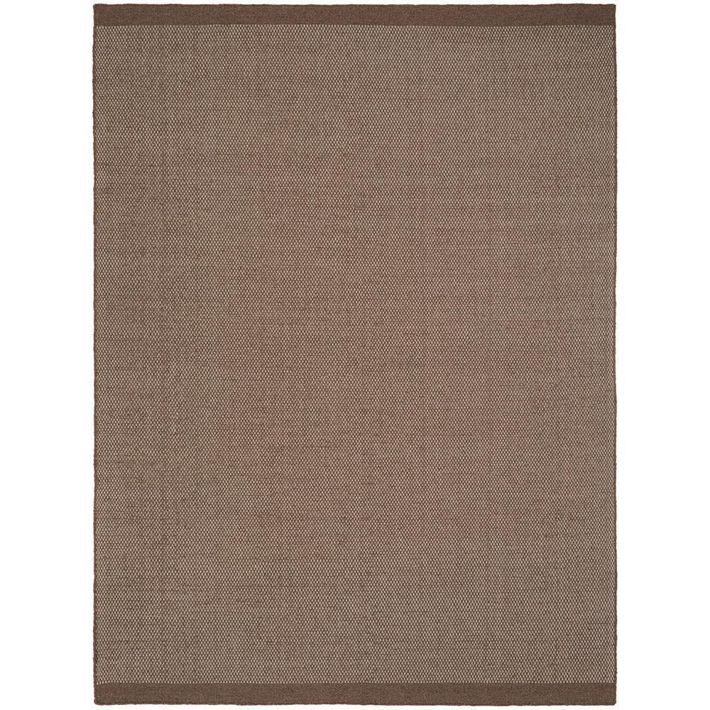 Steph And Gian Bark Walnut Rug featuring textured woven in walnut brown, tan and chocolate on white, machine-woven wool