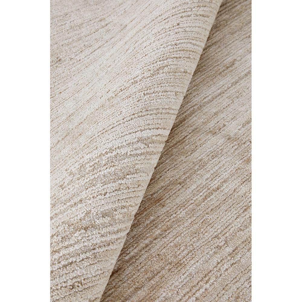 Steph And Gian Birch Flax Rug featuring textured linear pattern in cream, beige, taupe on beige background, hand-loomed flax