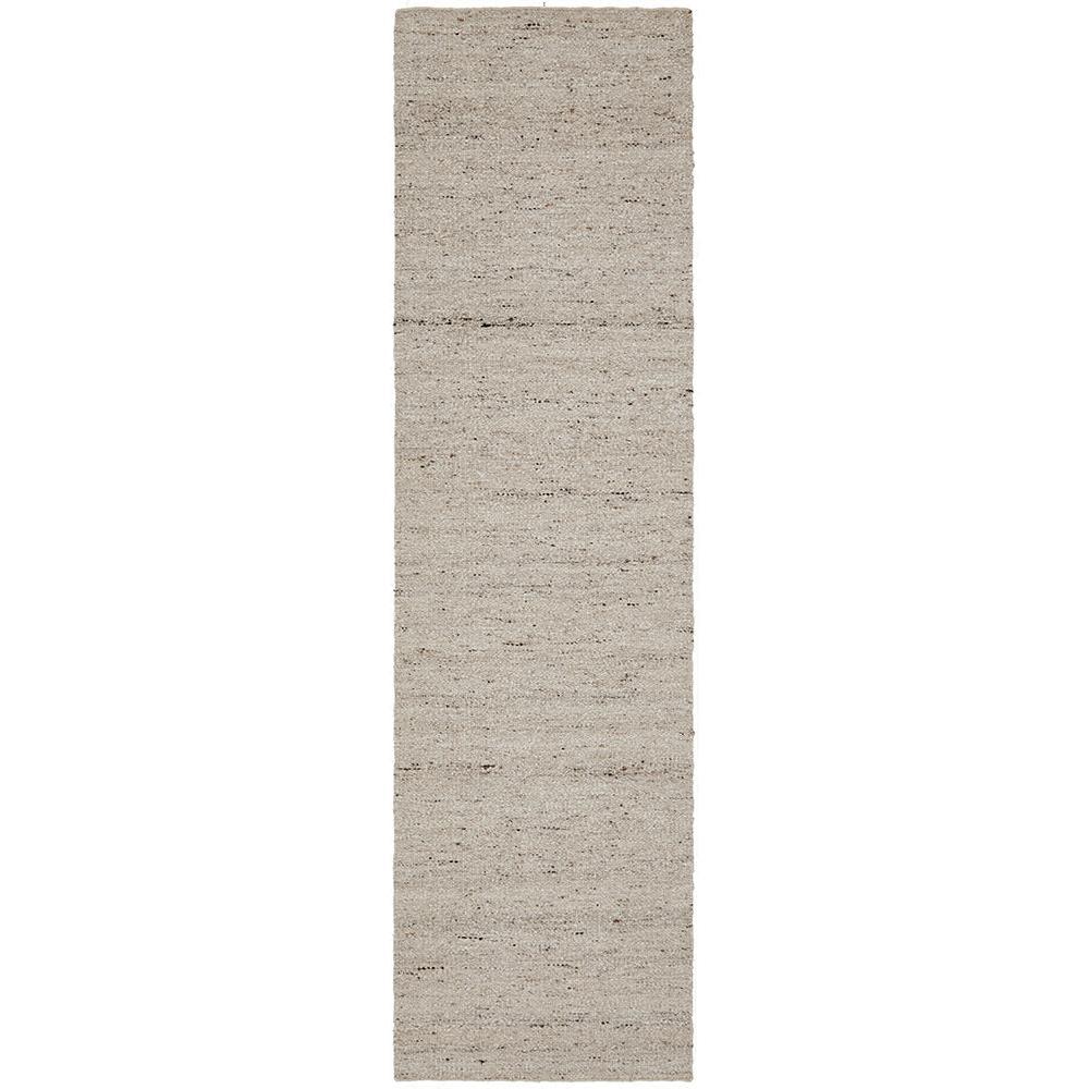 Steph And Gian Elm Pepper Runner Rug featuring textured pattern in cream, taupe on white background, hand-tufted wool
