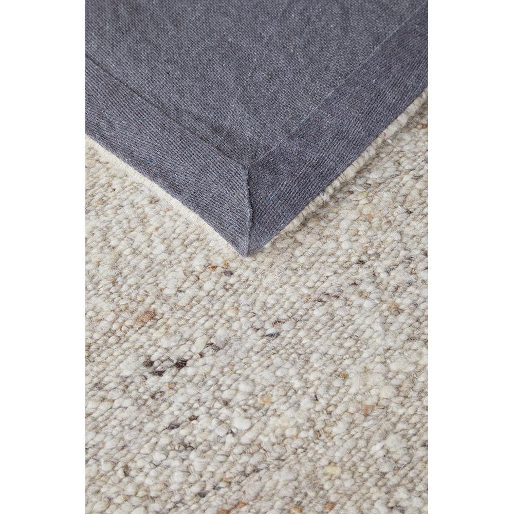 Steph And Gian Elm Pepper Runner Rug featuring textured solid in charcoal, slate blue on beige, machine-made wool