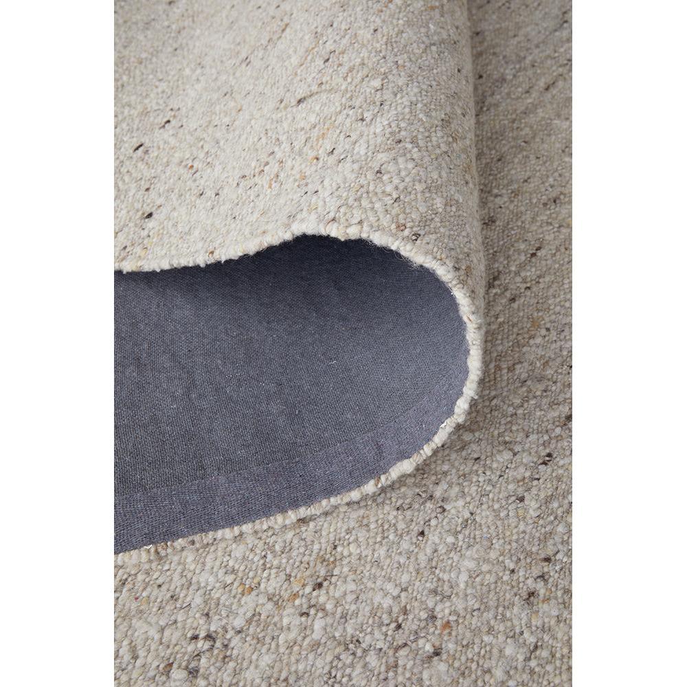 Steph And Gian Elm Pepper Runner Rug featuring pattern in beige, cream and tan on slate gray backing, hand-tufted wool