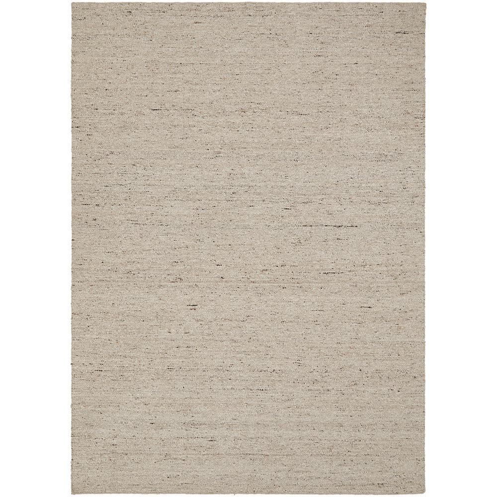 Steph And Gian Elm Pepper Rug featuring textured solid design in beige, taupe, sand on white, power-loomed polyester