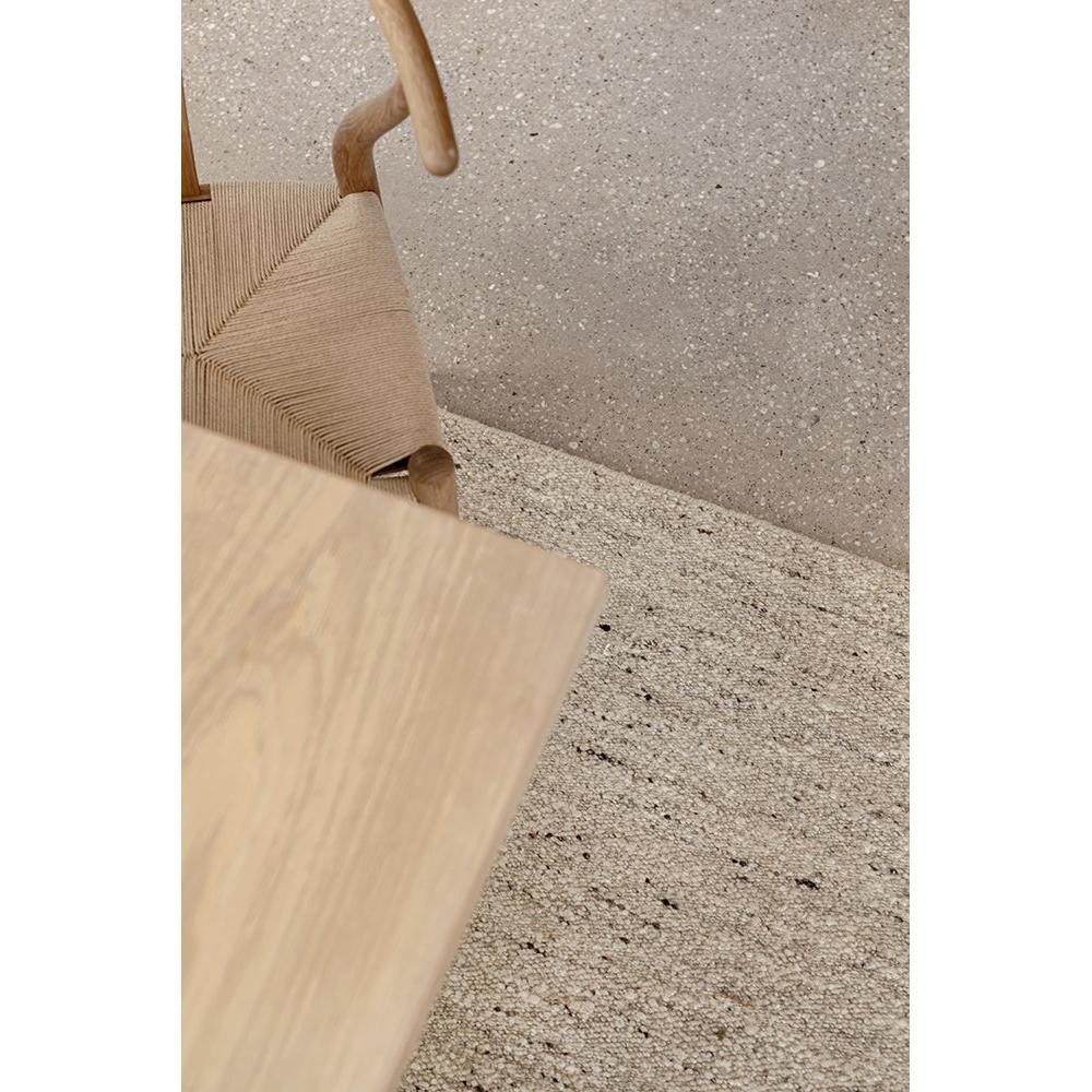 Steph And Gian Elm Pepper Rug featuring speckled tweed in cream, beige and charcoal on beige, hand-tufted wool