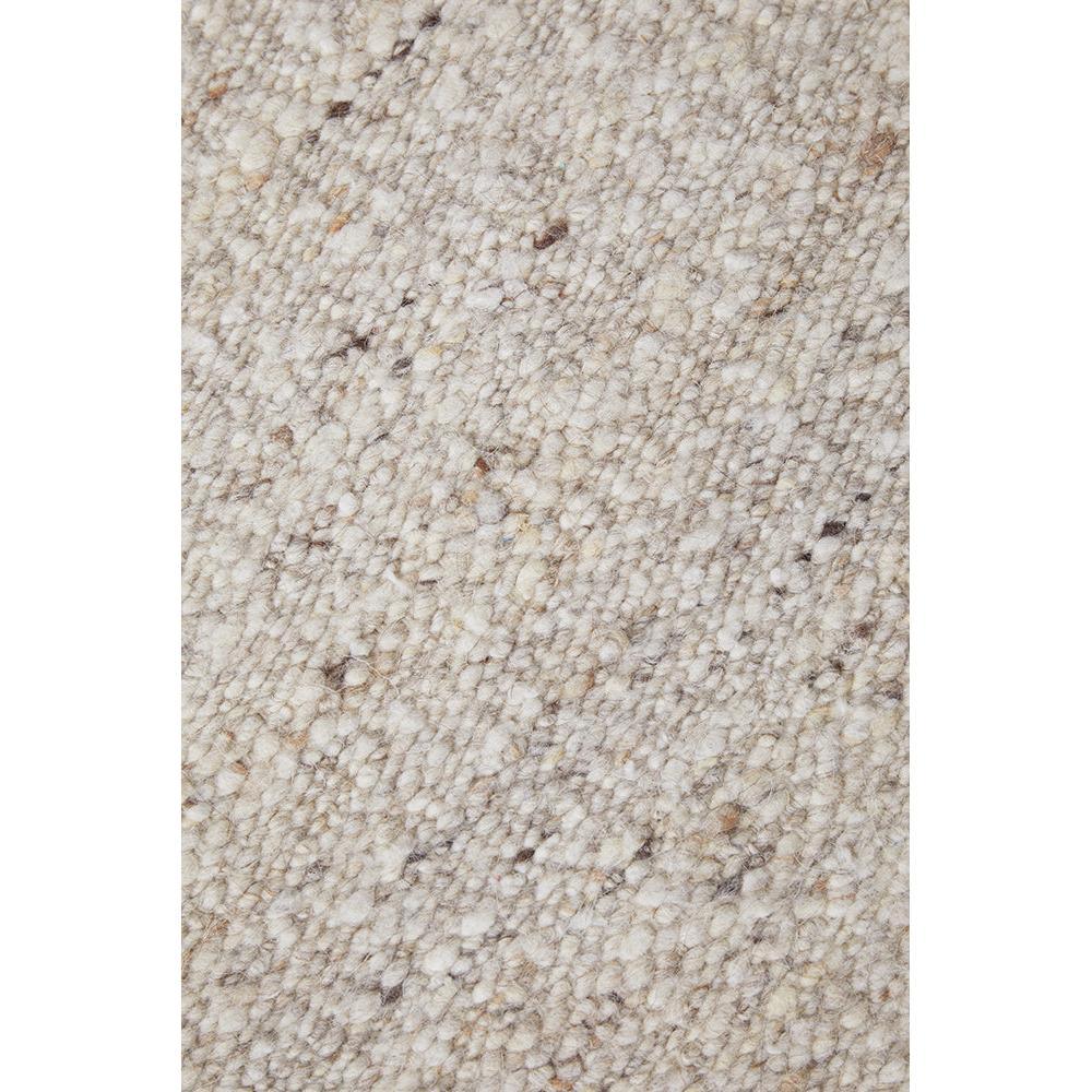 Steph And Gian Elm Pepper Rug featuring textured shag in cream, beige and taupe on white background, hand-tufted wool