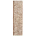 Steph And Gian Meadow Malt Runner Rug featuring abstract pattern in cream beige and brown on white tufted wool