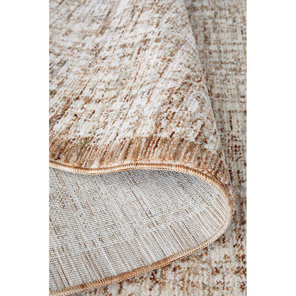 Steph And Gian Meadow Malt Runner Rug featuring abstract pattern in cream beige tan on white bg, machine-woven wool