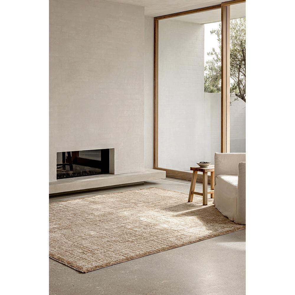 Steph And Gian Meadow Malt Rug featuring textured in sand beige, oat and cream on ivory background, hand-tufted wool