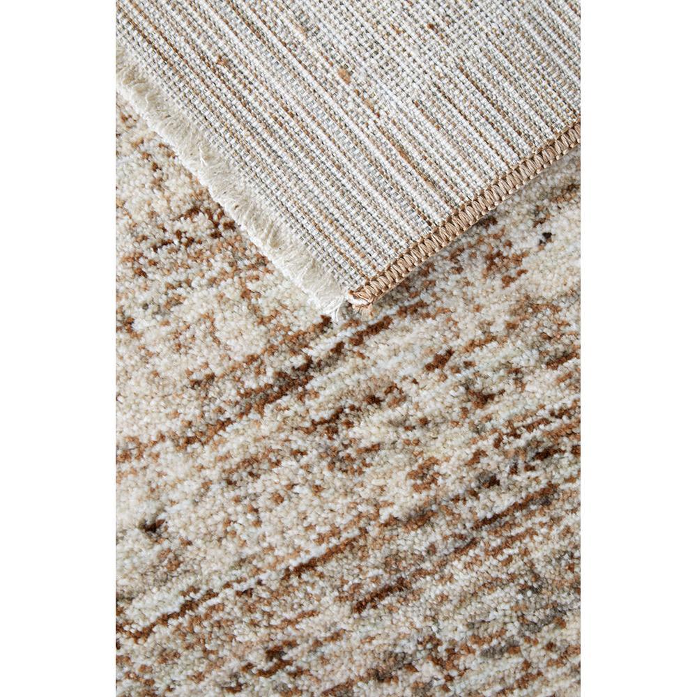 Steph And Gian Meadow Malt Rug featuring distressed pattern in cream, beige and brown on ivory background, tufted wool