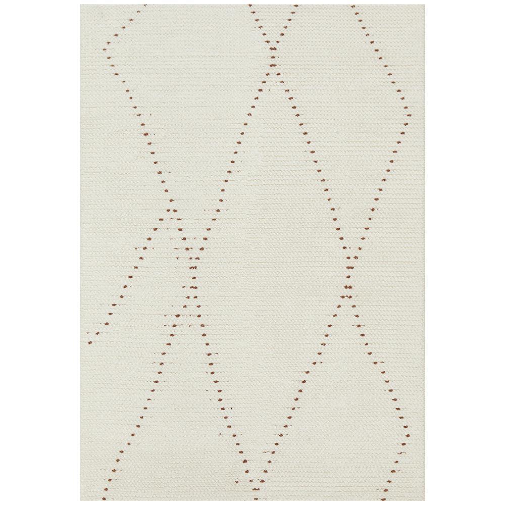 Summit Daina Natural rug featuring geometric diamond pattern in brown on cream background, hand-tufted wool