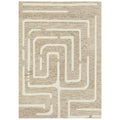 Summit Maze Linen rug featuring geometric maze pattern in ivory and cream on beige linen background, machine-woven