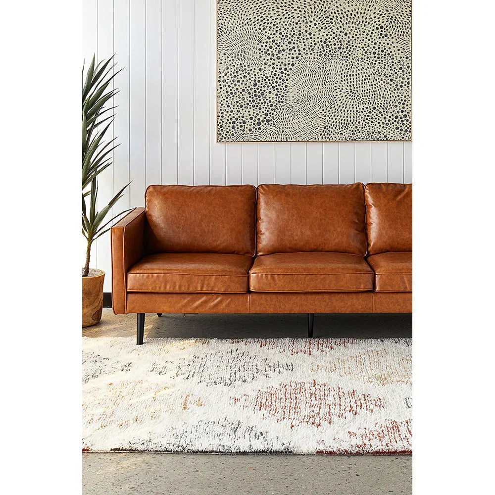 Summit Motif Cream rug featuring abstract motif in cream, rust and taupe on cream background, hand-tufted wool