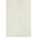 Summit Trail White rug featuring abstract curved line pattern in ivory and light grey on cream background, hand-tufted wool