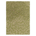 Sanderson Truffle Olive outdoor rug featuring abstract organic pattern in olive green and cream on beige, machine-woven polypropylene