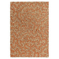 Sanderson Truffle Sandstone outdoor rug featuring abstract organic pattern in burnt orange and cream on cream background, power-loomed polypropylene
