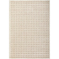 Villa Raine Natural Rug featuring geometric grid pattern in cream, beige and taupe on ivory background, hand-tufted wool