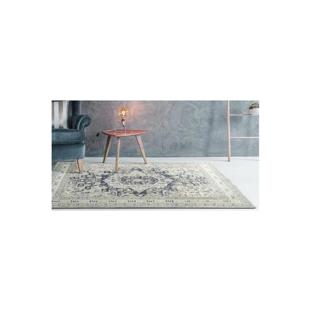 Providence Esquire Brushed Traditional Blue Rug - ICONIC RUGS