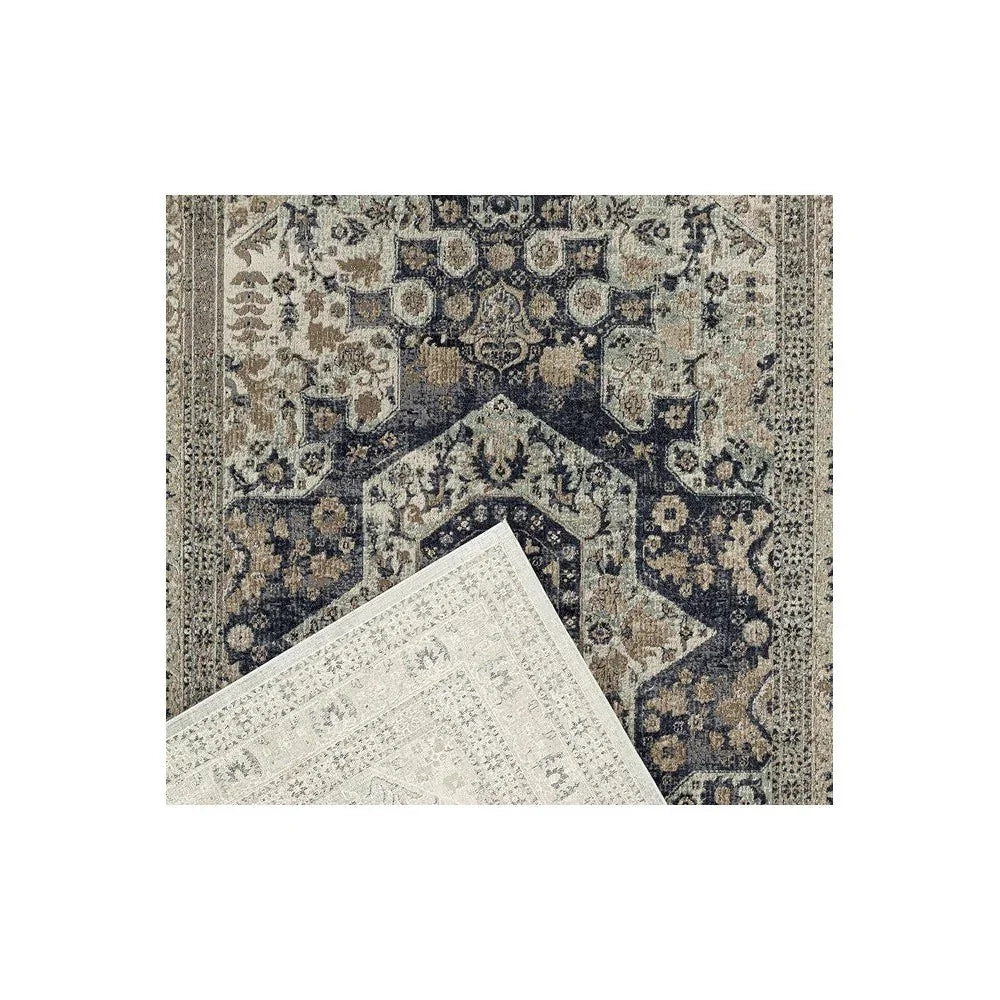 Providence Esquire Brushed Traditional Blue Rug - ICONIC RUGS