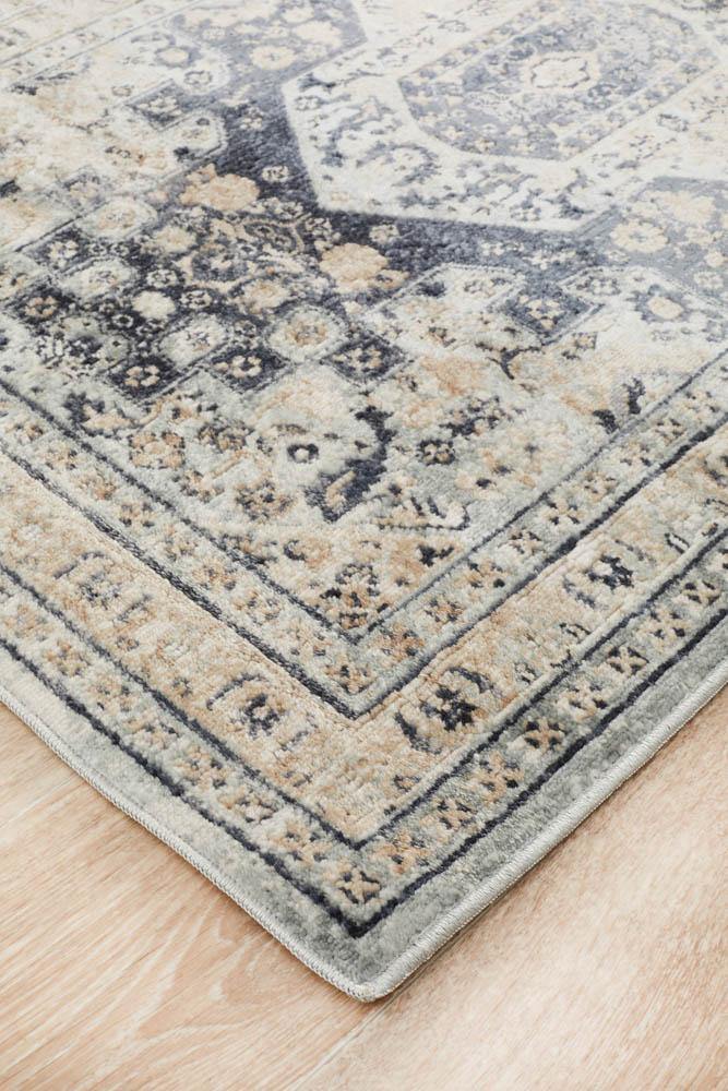 Providence Esquire Brushed Traditional Blue Runner - ICONIC RUGS