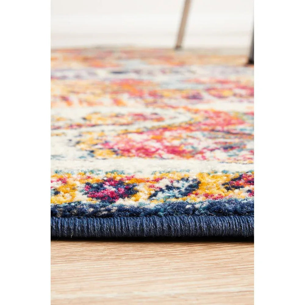 Evoke Carnival White Transitional Round Rug - ICONIC RUGS