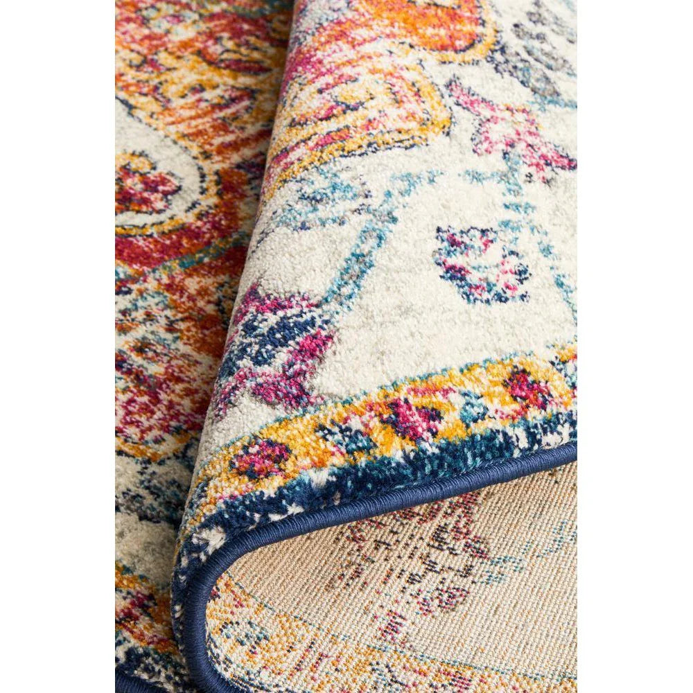 Evoke Carnival White Transitional Round Rug - ICONIC RUGS