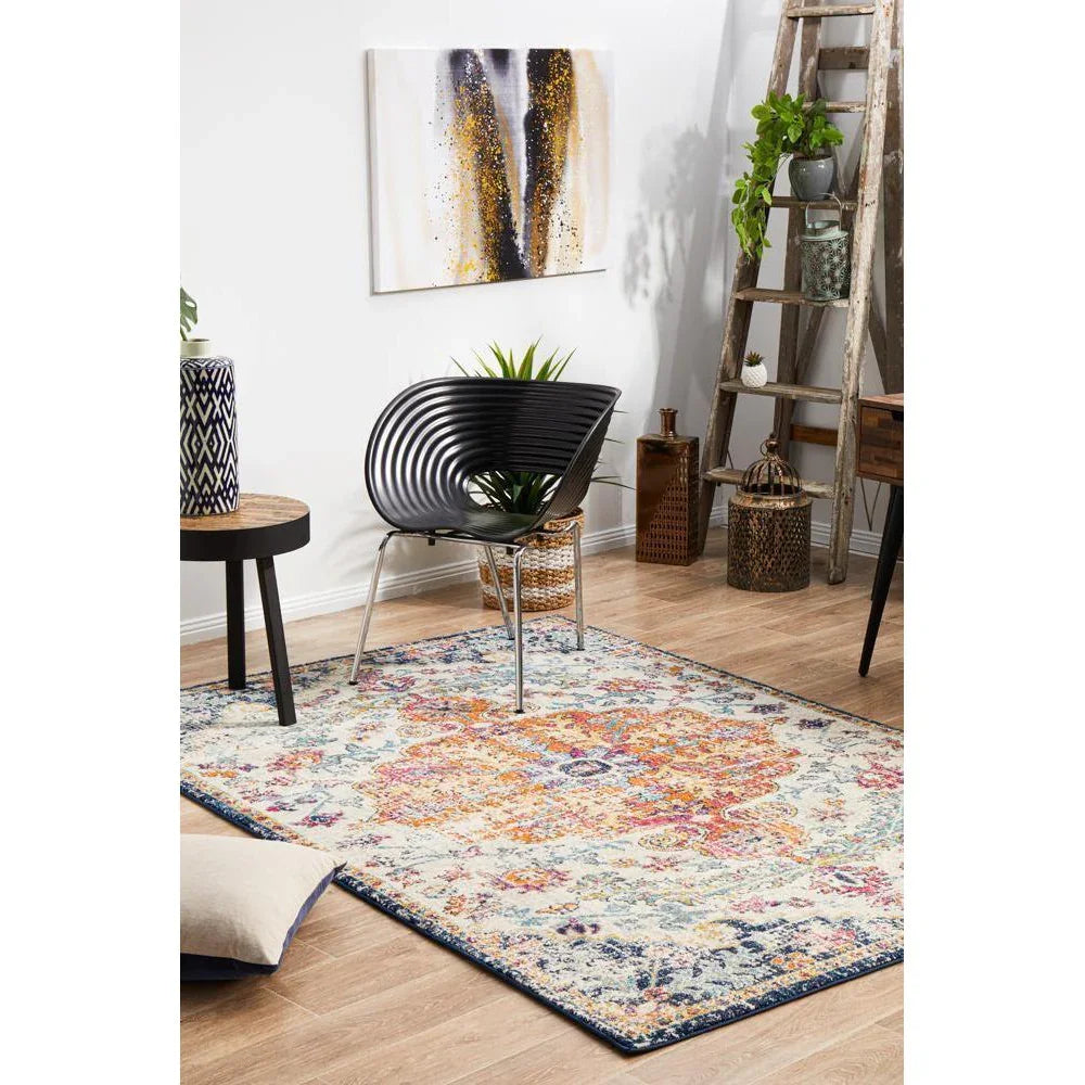 Evoke Carnival White Transitional Rug - ICONIC RUGS