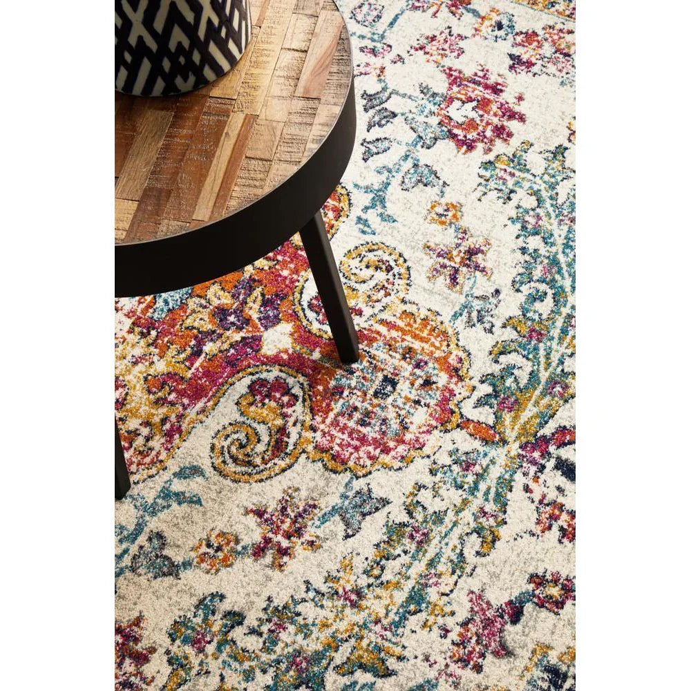 Evoke Carnival White Transitional Rug - ICONIC RUGS