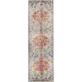 Evoke Carnival White Transitional Runner Rug - ICONIC RUGS