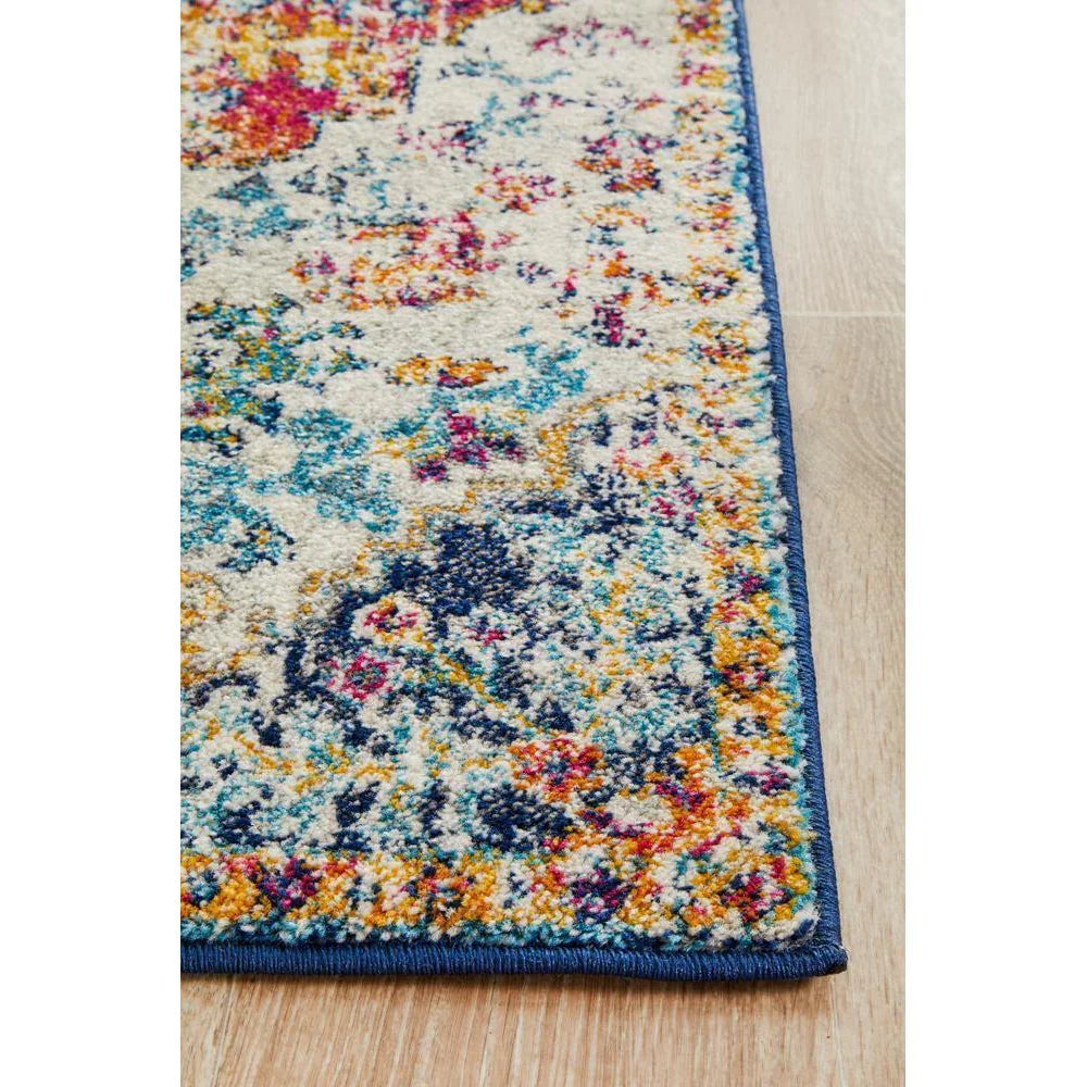 Evoke Carnival White Transitional Runner Rug - ICONIC RUGS