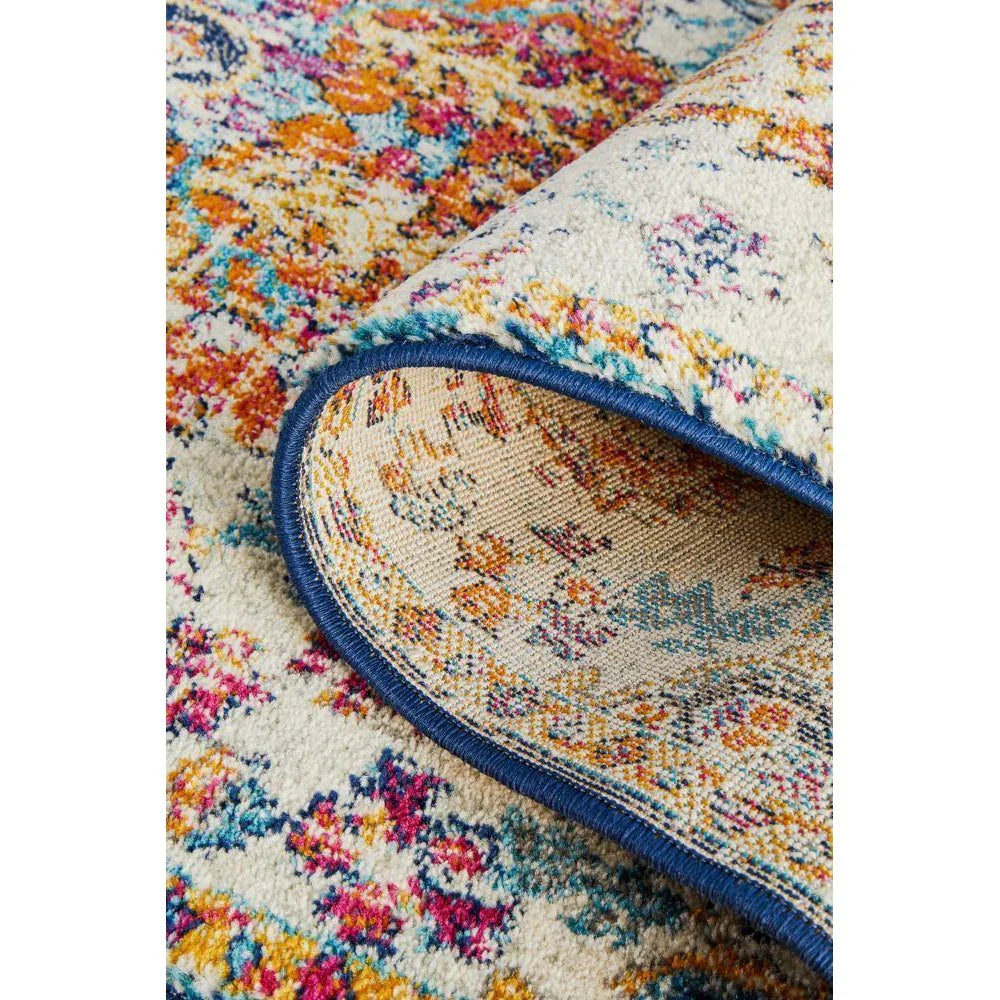 Evoke Carnival White Transitional Runner Rug - ICONIC RUGS
