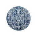 Evoke Contrast Navy Transitional Round Rug - ICONIC RUGS
