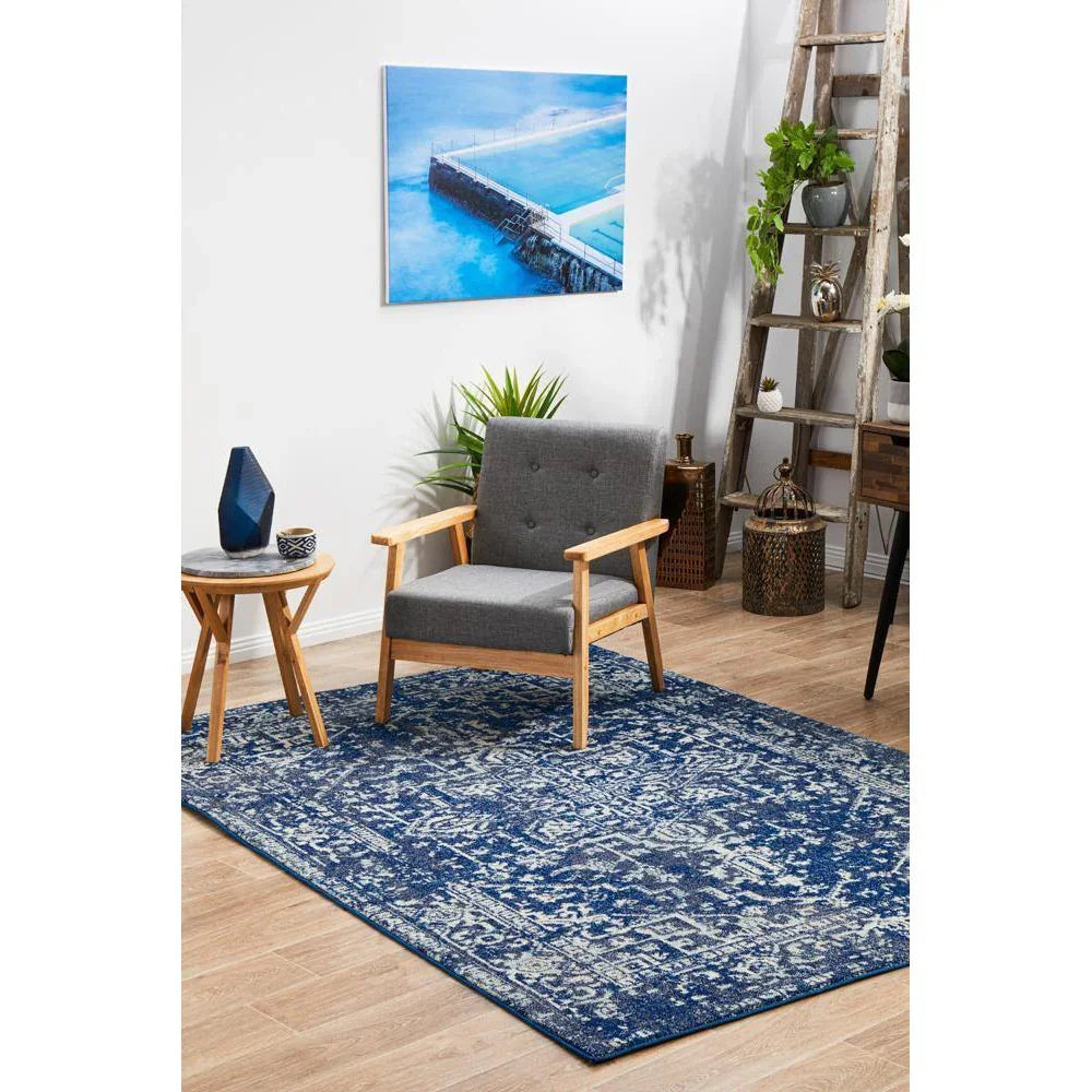 Evoke Contrast Navy Transitional Rug - ICONIC RUGS