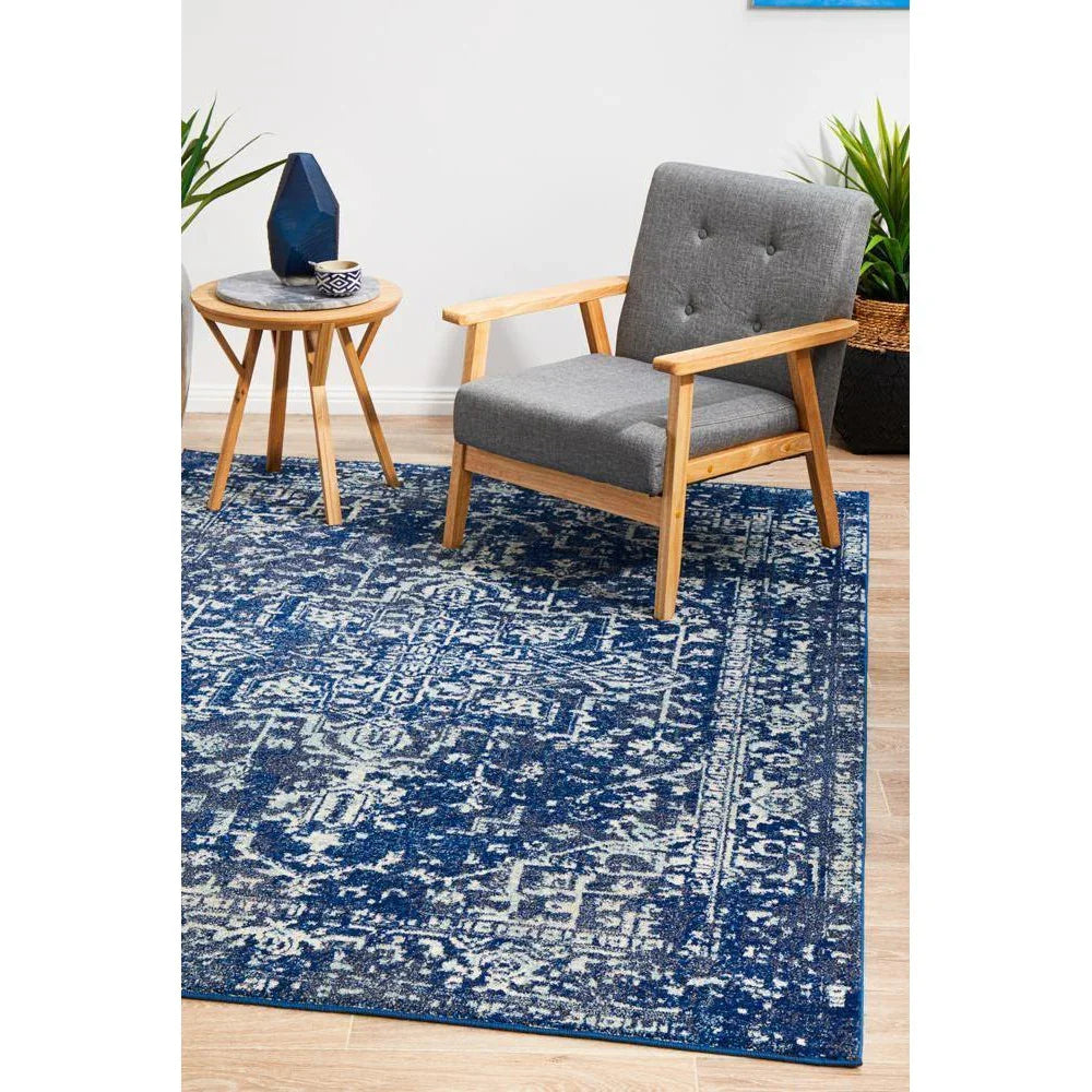 Evoke Contrast Navy Transitional Rug - ICONIC RUGS