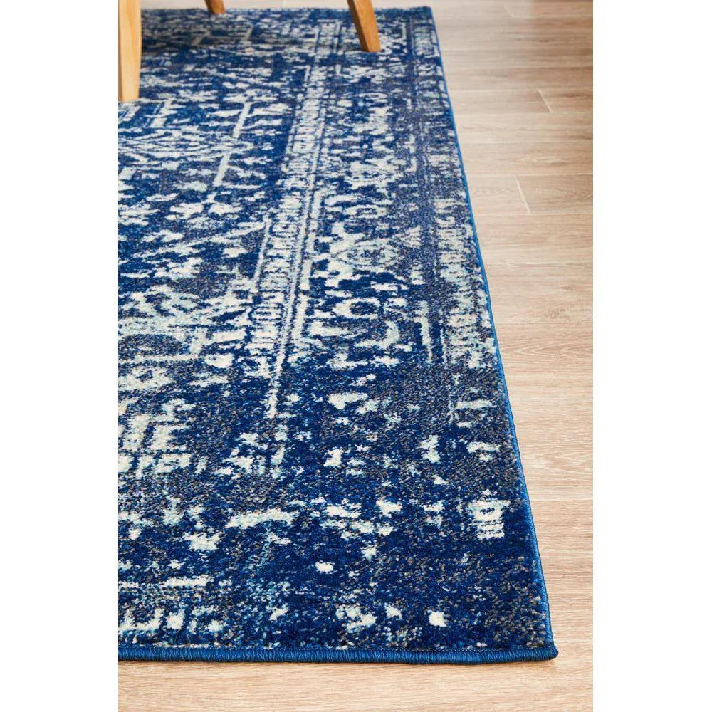 Evoke Contrast Navy Transitional Rug - ICONIC RUGS