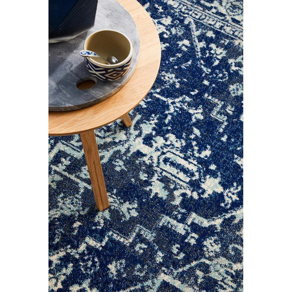 Evoke Contrast Navy Transitional Rug - ICONIC RUGS