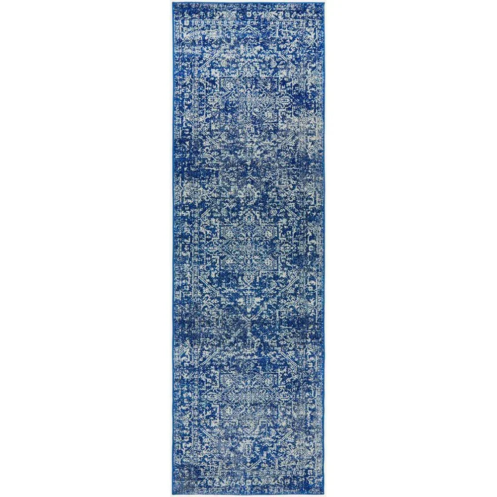 Evoke Contrast Navy Transitional Runner Rug - ICONIC RUGS