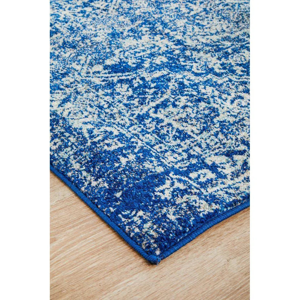 Evoke Contrast Navy Transitional Runner Rug - ICONIC RUGS