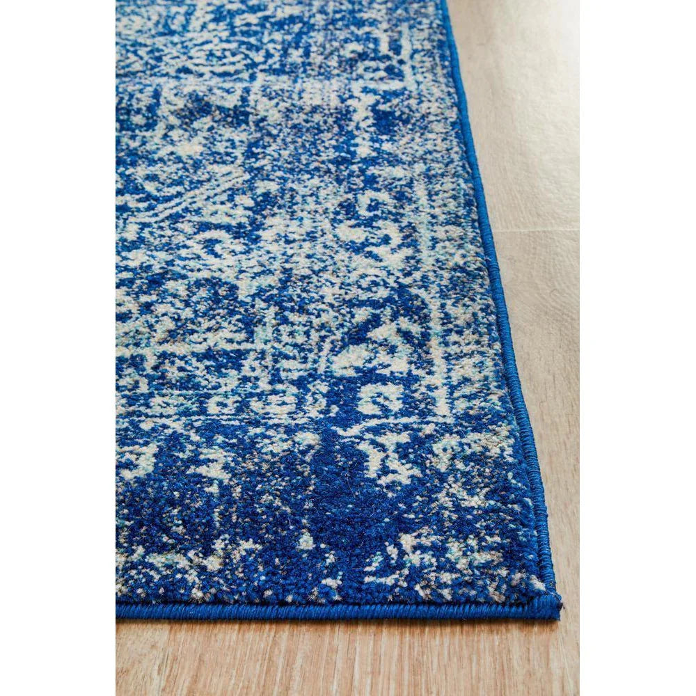 Evoke Contrast Navy Transitional Runner Rug - ICONIC RUGS