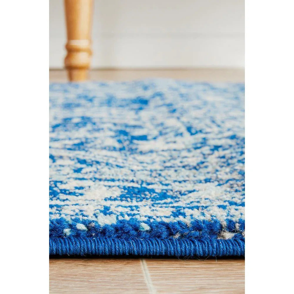 Evoke Contrast Navy Transitional Runner Rug - ICONIC RUGS